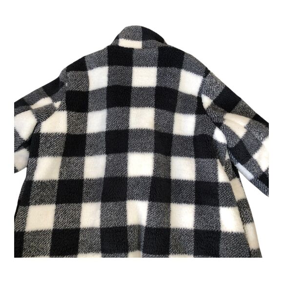 Steve Madden Women's Fuzzy Cozy Super Soft Black and White Plaid‎ Coat Jacket 3x - Picture 6 of 13